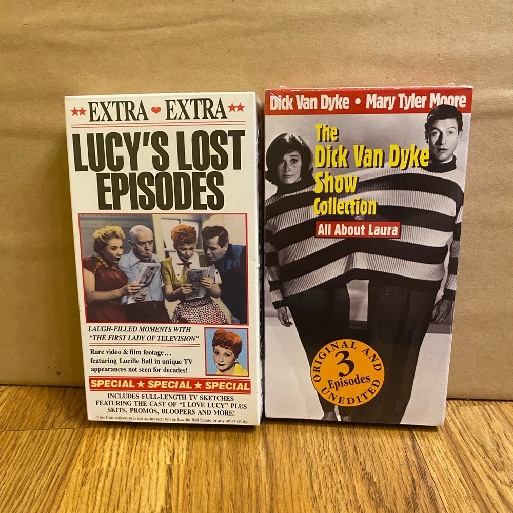 New I Love Lucy (Lucy's Lost Episodes) And The Dick Van Dyke Show VHS Tapes